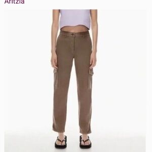 Aritzia tan button fly cargo pants